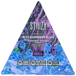 STIIIZY: BLUE RASPBERRY BLAST STIIIZY EDIBLES – 90MG GUMMY TRIANGLES