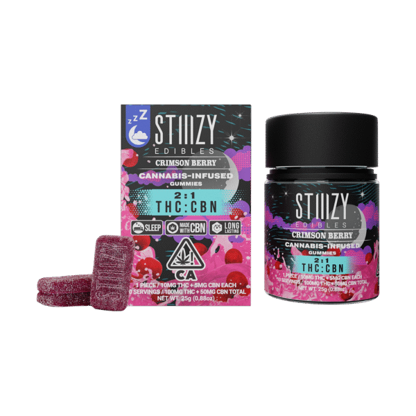 STIIIZY EDIBLES CRIMSON BERRY 2:1 THC:CBN GUMMIES