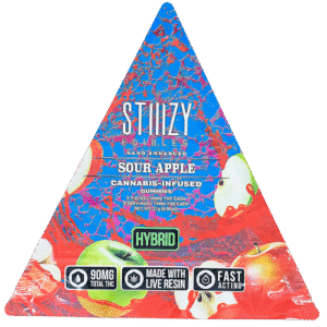 STIIIZY EDIBLES SOUR APPLE 90MG GUMMY TRIANGLES